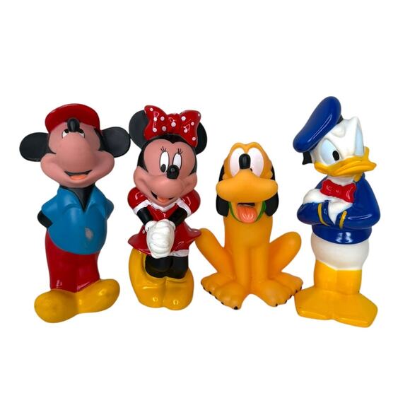 Vintage Mickey and Friends Bath Toys Plastic Rubber Set of 4 - Picture 11 of 11